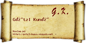 Götzl Kunó névjegykártya